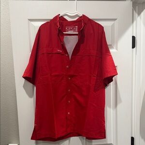 Men's Red Button Down Shirt